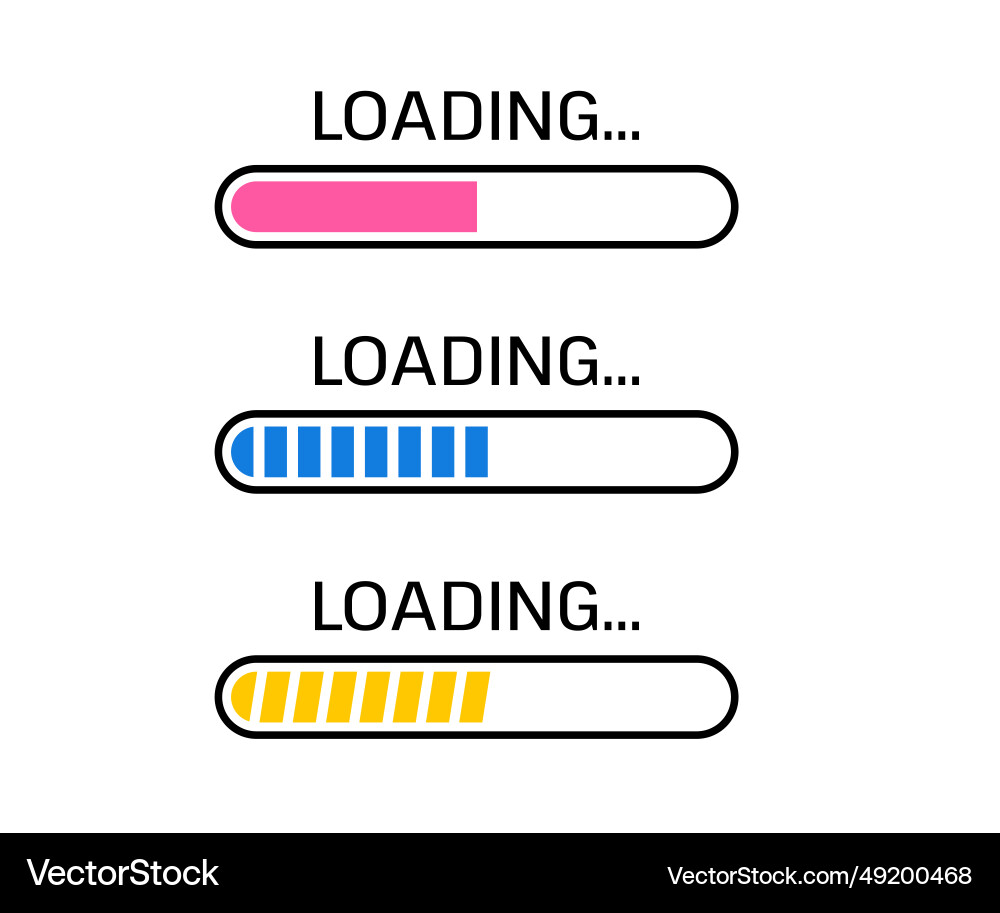 Loading bar progress icons or load sign vector image