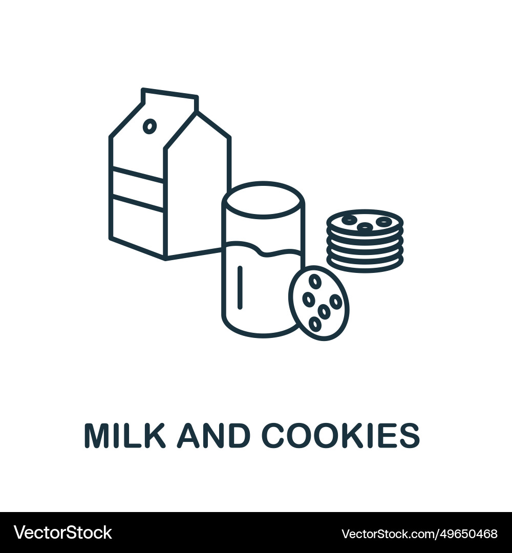 Milk and cookies icon simple element from well vector image