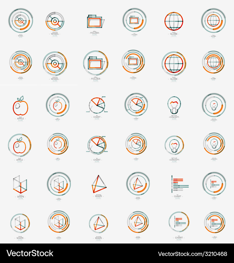 Minimal thin line design web icon set stamps Vector Image