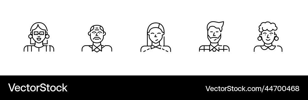 Office workers profile pictures pixel perfect Office workers profile pictures pixel perfect vector image