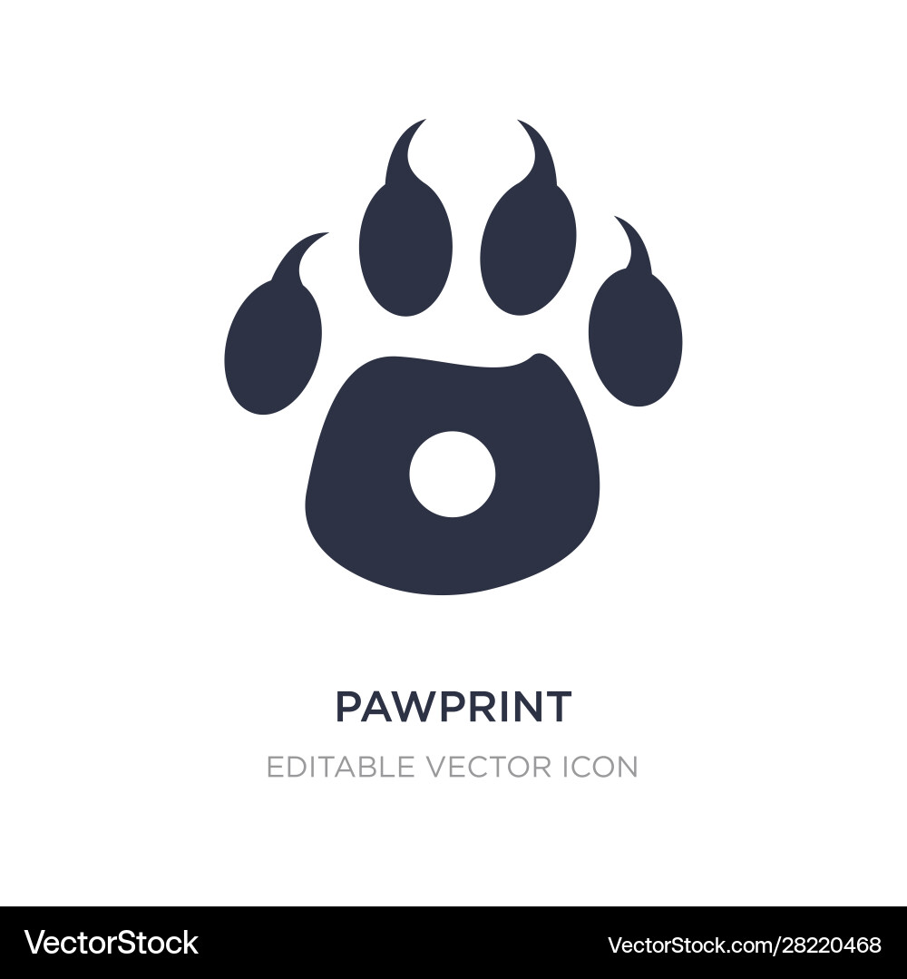 Pawprint icon on white background simple element vector image
