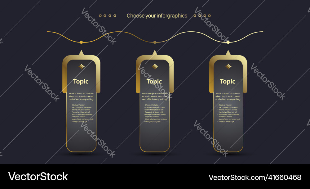 Premium chart design in three options with modern Premium chart design in three options with modern vector image