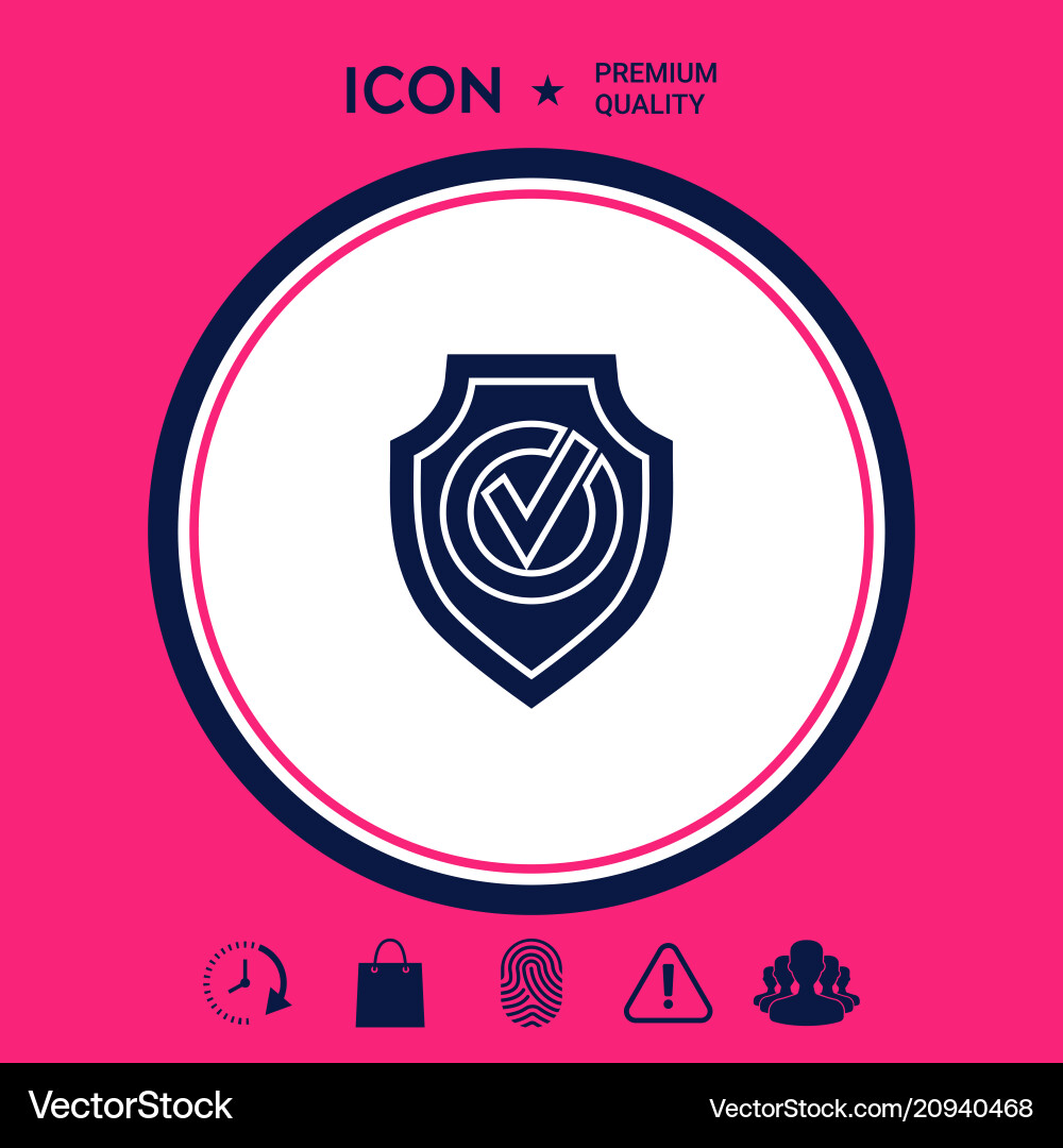 Shield with check mark icon Vector Image