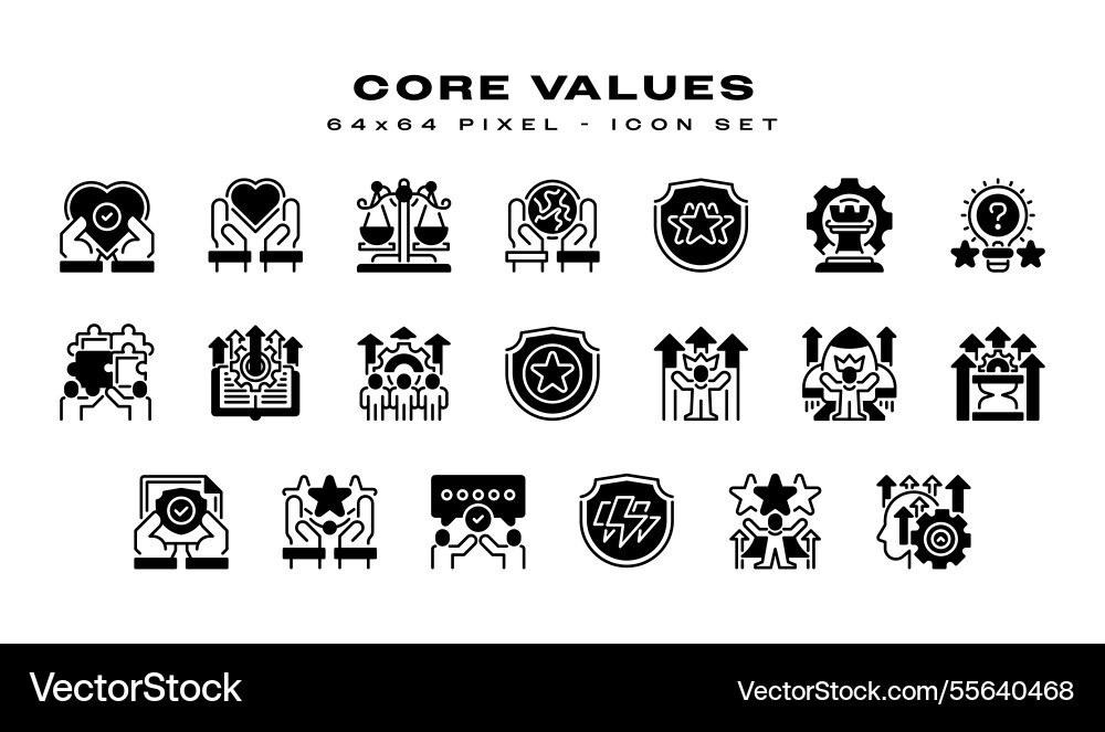 Simple set of core values related line icons Simple set of core values related line icons vector image