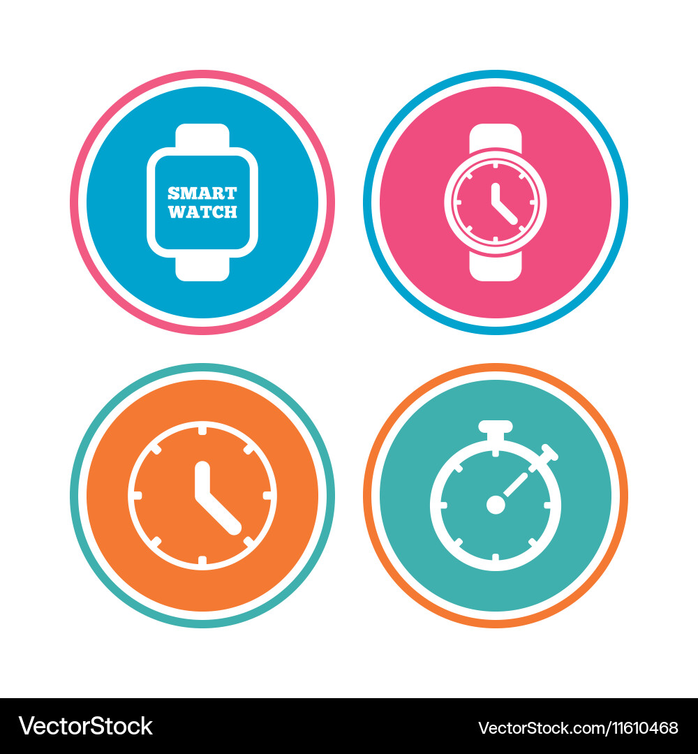 Smart watch mechanical clock time and timer Vector Image