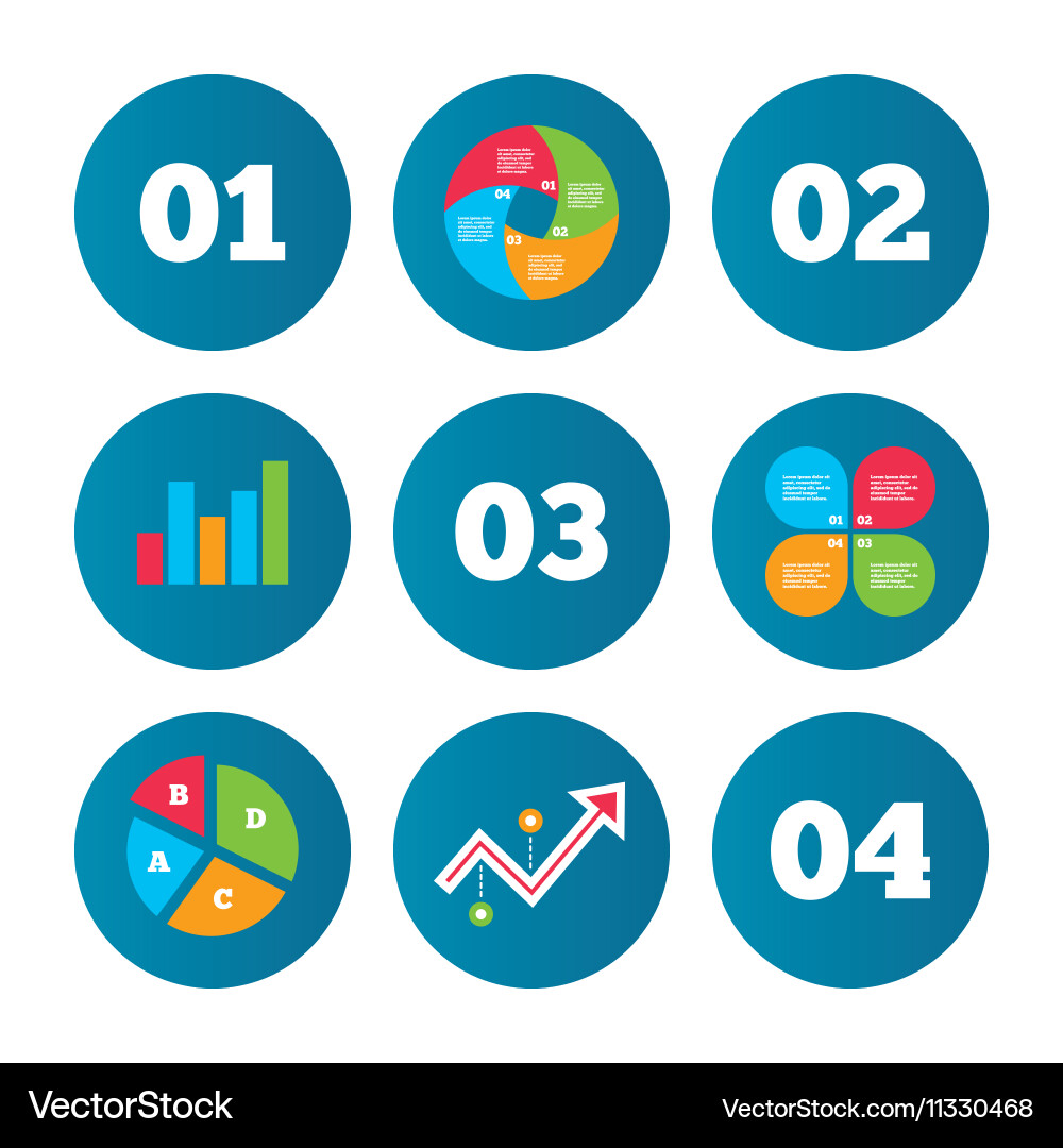 Step one two three icons sequence of options vector image