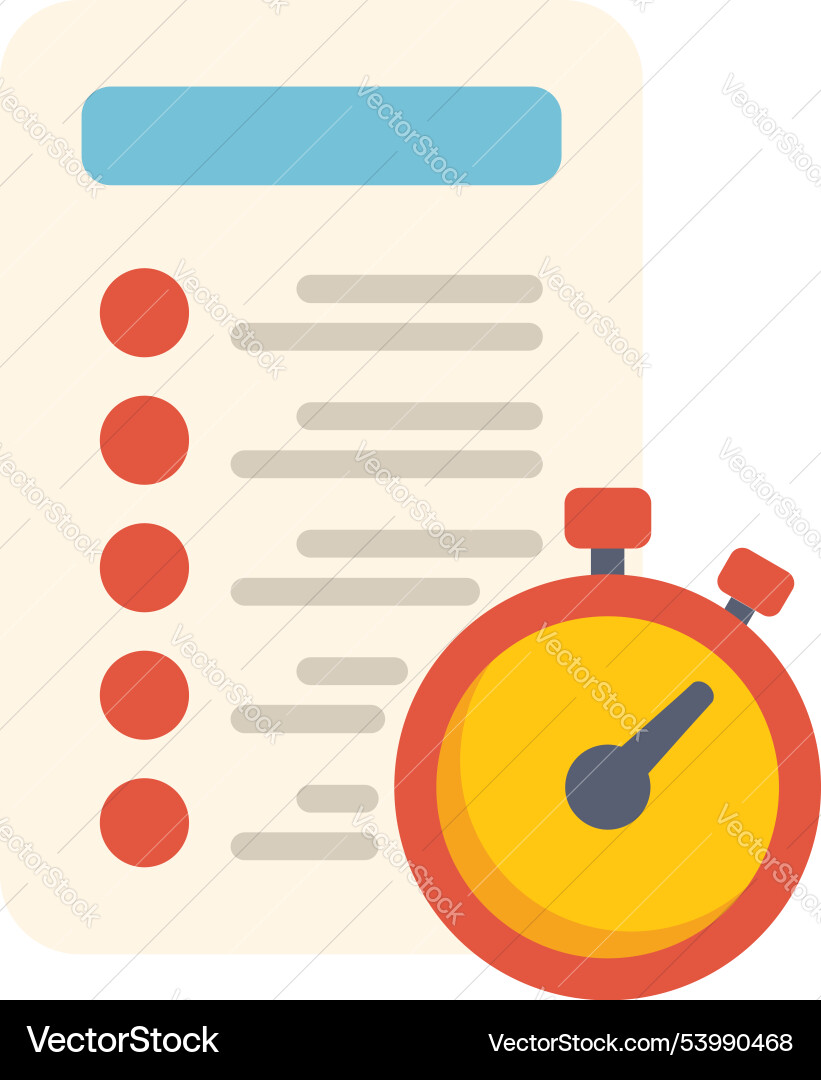 Stopwatch managing time efficiently with check Stopwatch managing time efficiently with check vector image