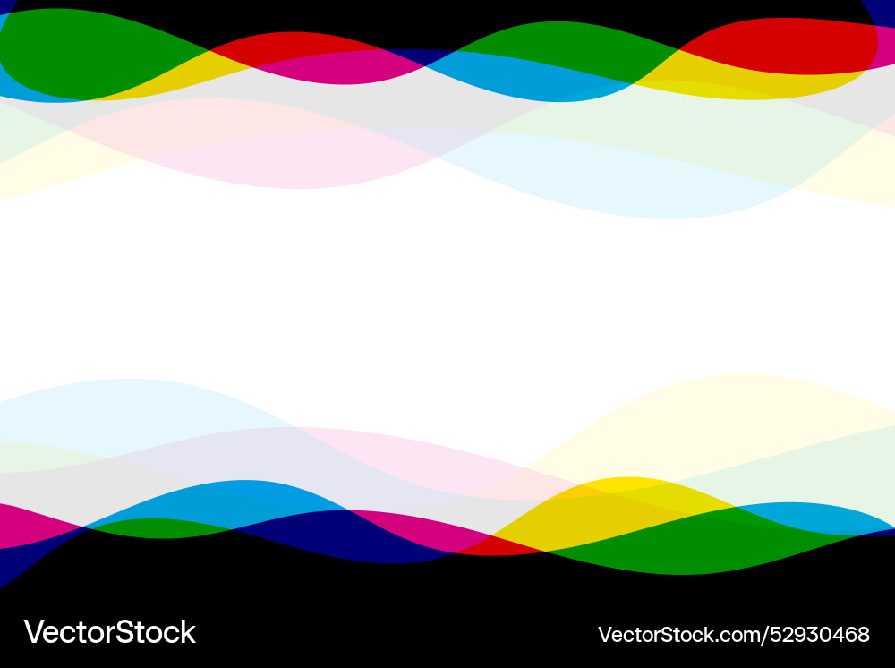 Wavy style cmyk colors line background with text vector image