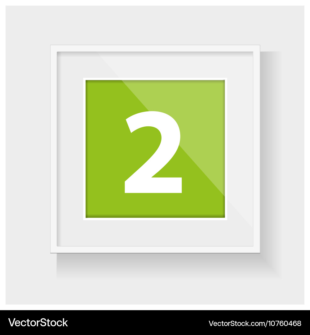 White Frame with Number Two vector image