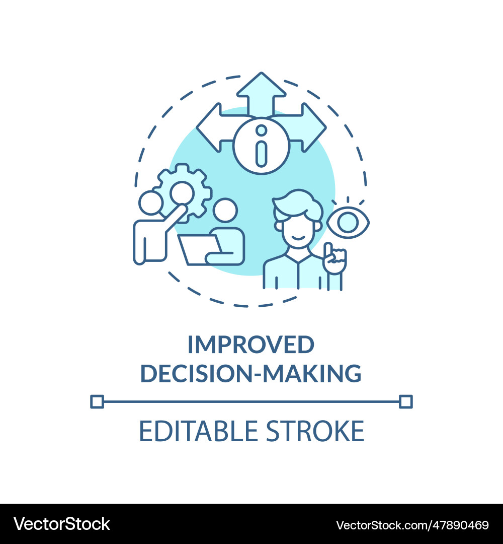 2d improved decision-making concept linear icon 2d improved decision-making concept linear icon vector image