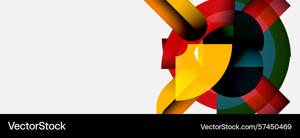 Abstract colorful shapes overlap creating dynamic Vector Image