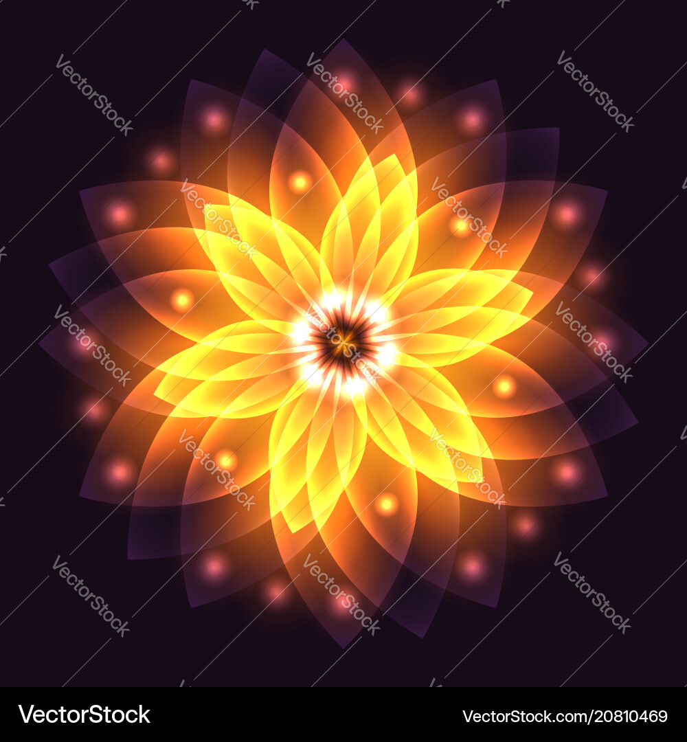 Abstract Glowing Light Fractal Vector Image