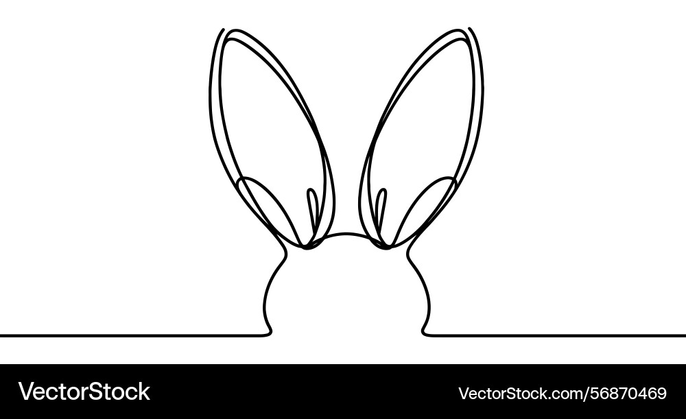 Continuous line drawing of a rabbit looking up Continuous line drawing of a rabbit looking up vector image