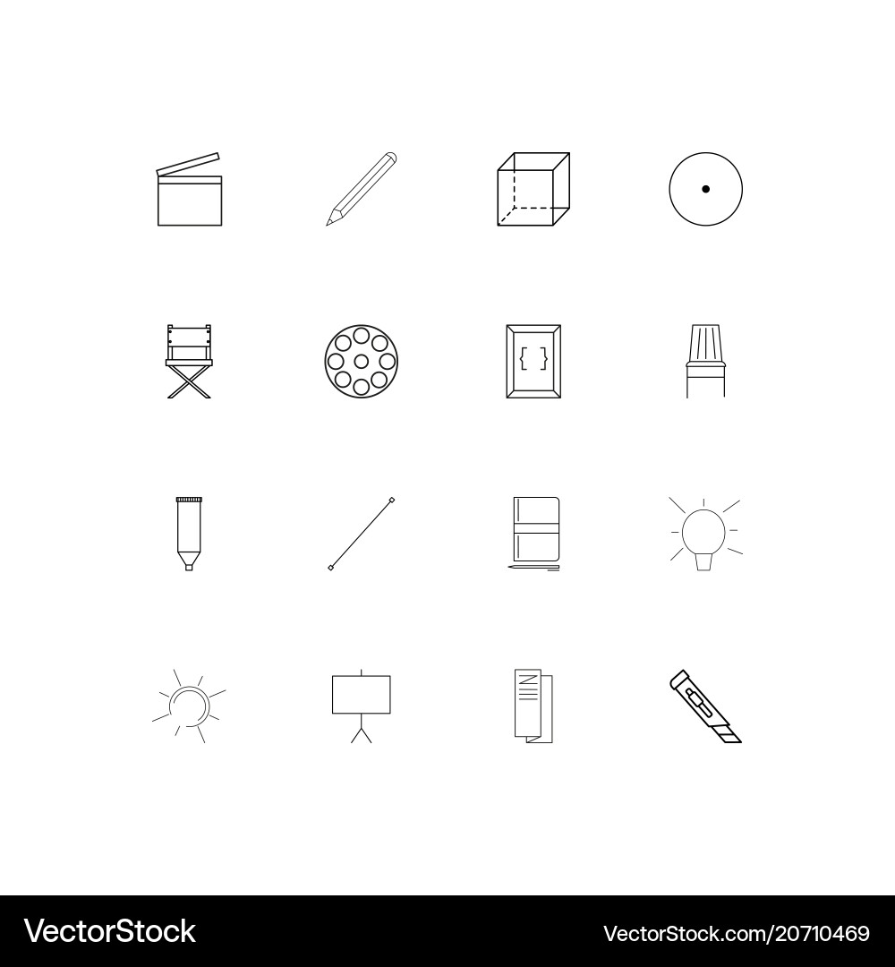 Creative process and design simple linear icons vector image