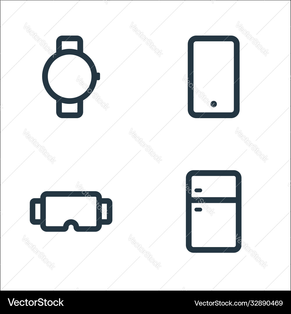 Electronic and device line icons linear set Electronic and device line icons linear set vector image
