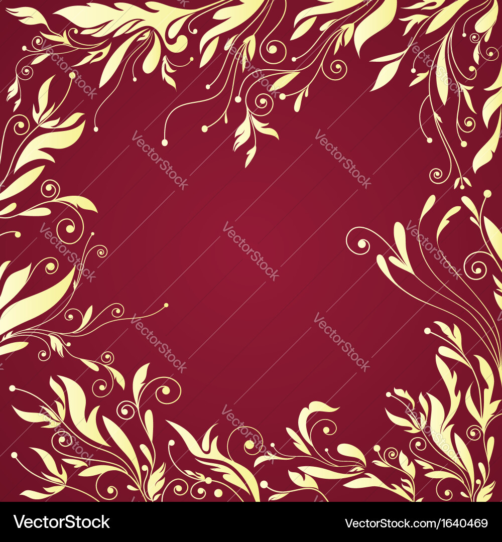 Floral Scroll Frame Pattern vector image