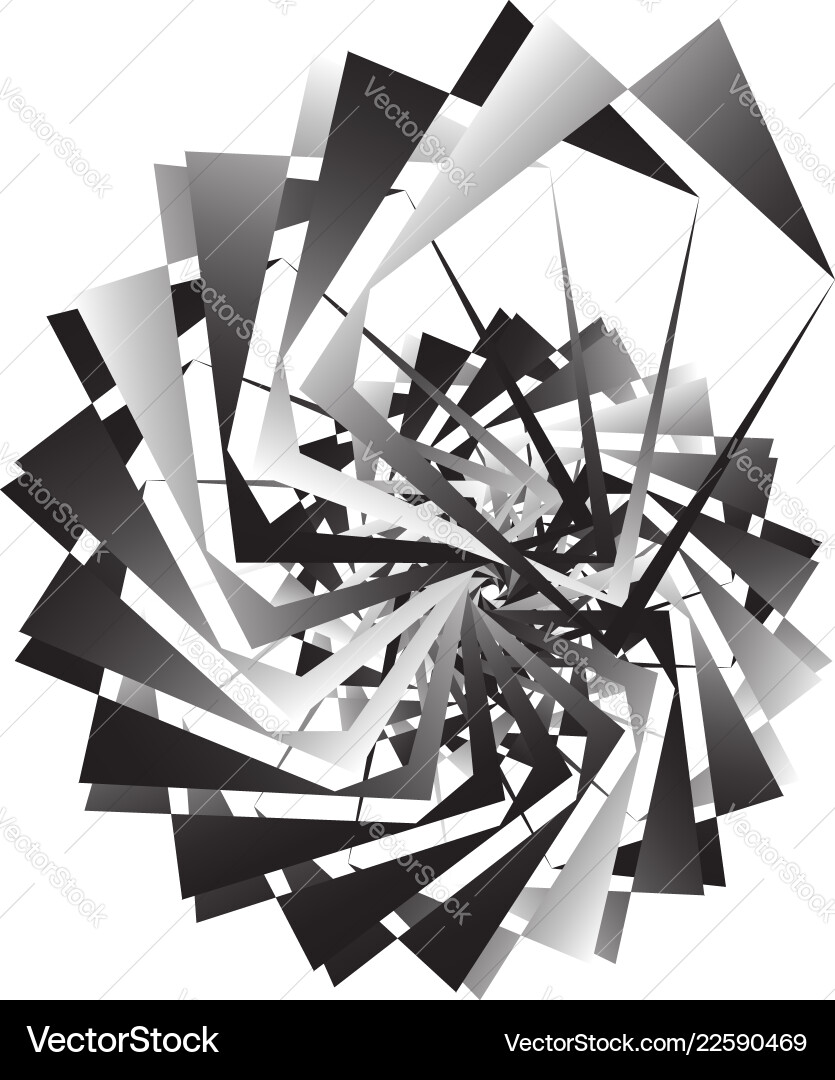 Geometric circular spiral abstract angular edgy Geometric circular spiral abstract angular edgy vector image