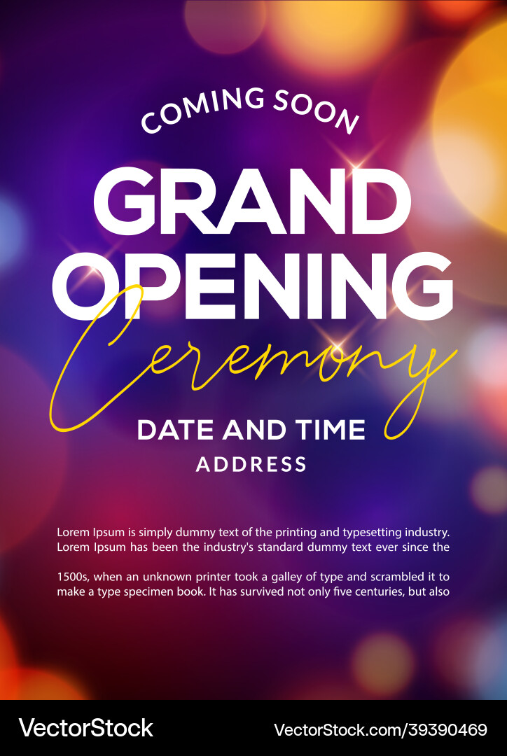 Grand opening ceremony poster concept invitation Grand opening ceremony poster concept invitation vector image