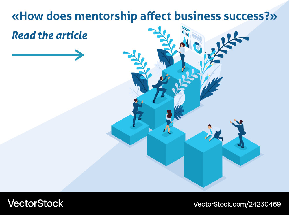 Isometric mentorship and business success Isometric mentorship and business success vector image