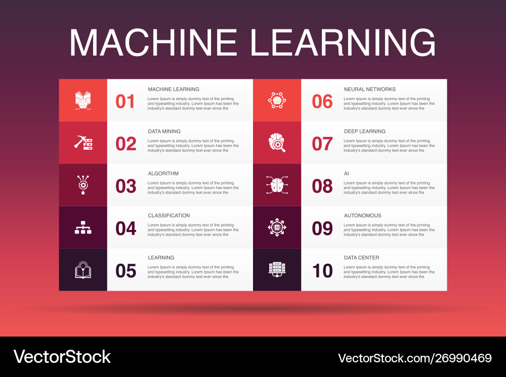 Machine Learning Data Analysis Infographic vector image