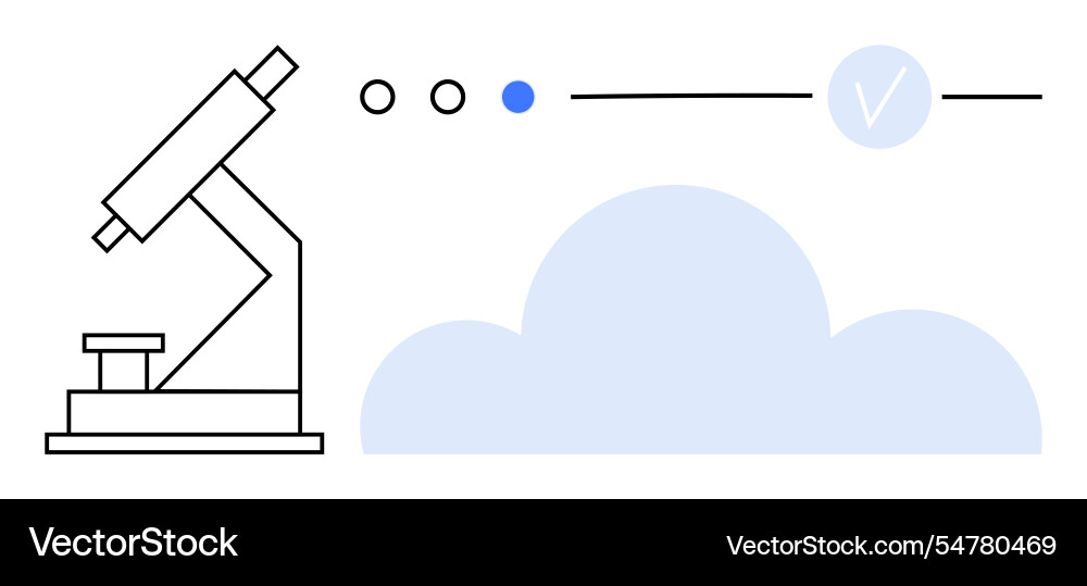 Microscope with cloud connection progress Microscope with cloud connection progress vector image