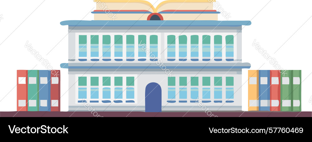 Modern school building with multiple floors Vector Image