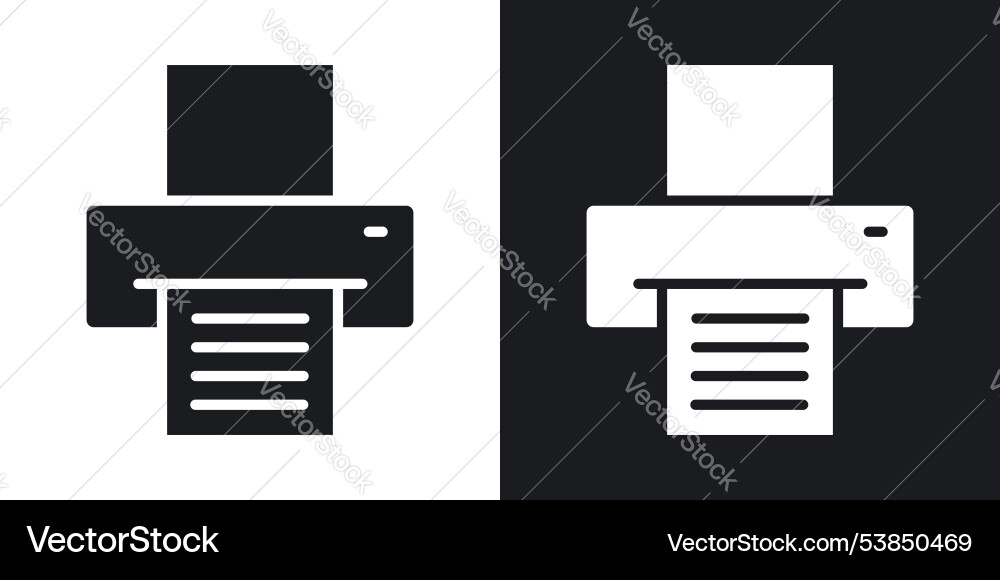 Print button icon set Vector Image