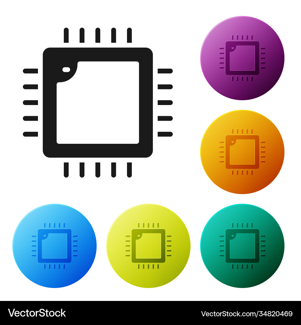 Schwarzer Computerprozessor mit Mikroschaltungen cpu Schwarzer Computerprozessor mit Mikroschaltungen cpu vektorbild