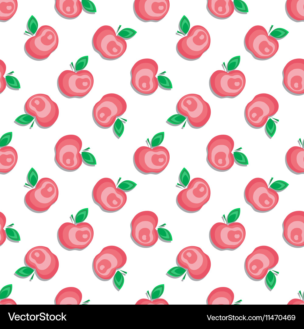 Seamless apple background pattern vector image
