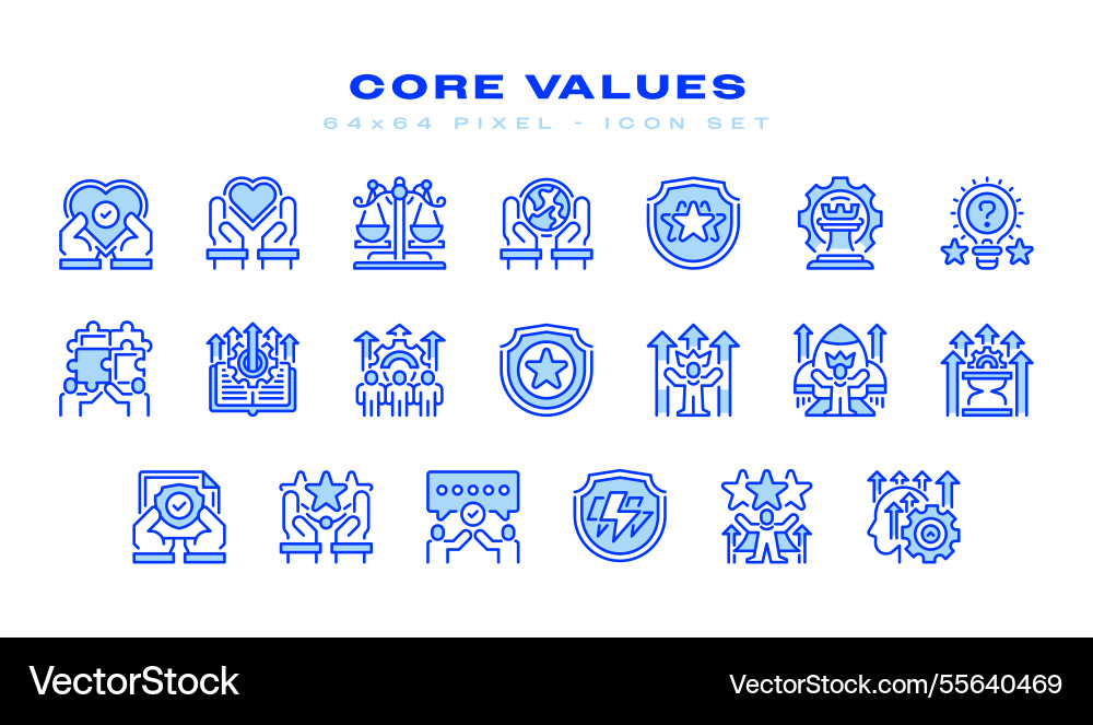 Simple set of core values related line icons Simple set of core values related line icons vector image