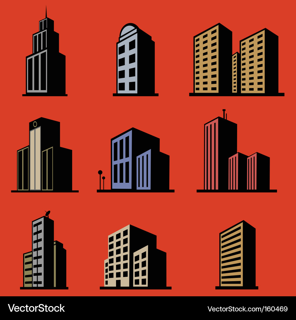 Urban Skyline Collection Vector Image