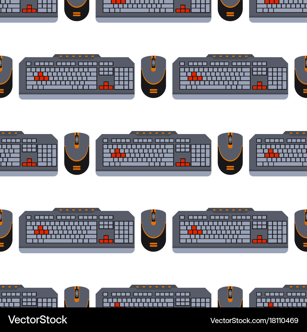 Users keyboard seamless pattern computer Vector Image