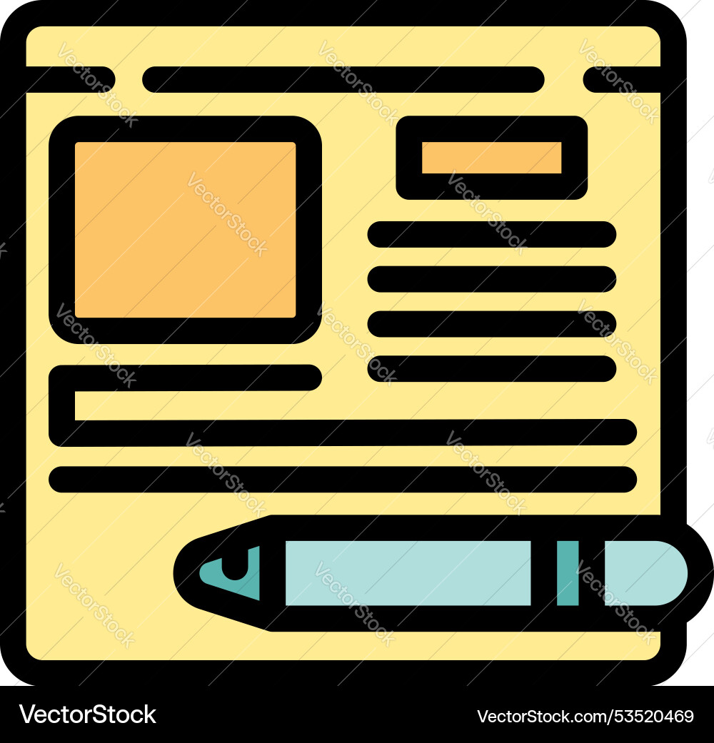 Web design project being edited with a digital pen Web design project being edited with a digital pen vector image