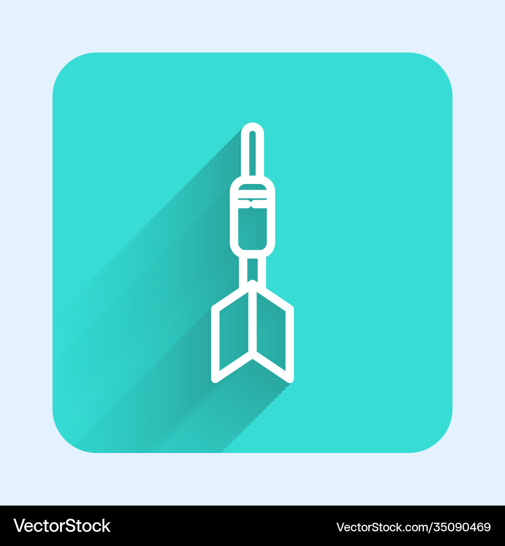 White line dart arrow icon isolated with long White line dart arrow icon isolated with long vector image