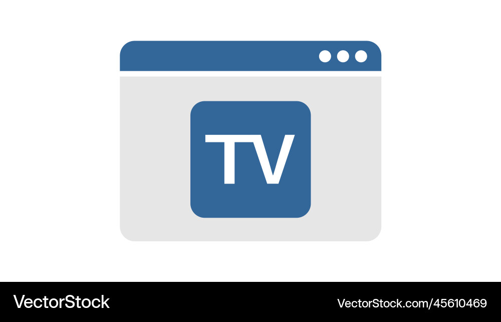 Window ui elements and conditions for tv icon vector image