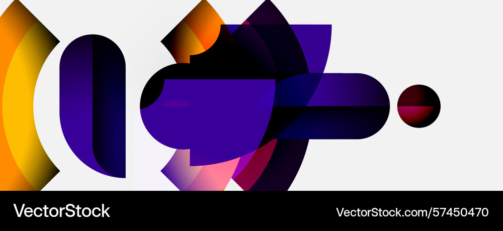 Abstract shapes overlap creating vibrant color Vector Image