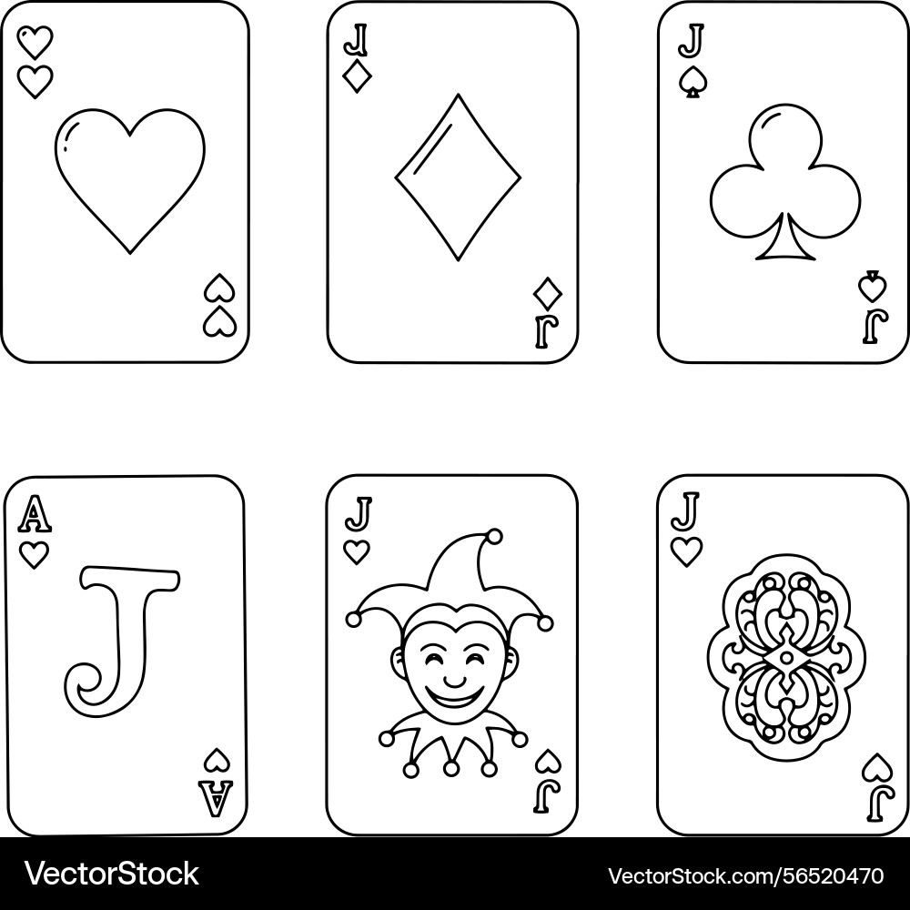 Anfänger Spielkartenskizze Tutorial lernen Vektorbild