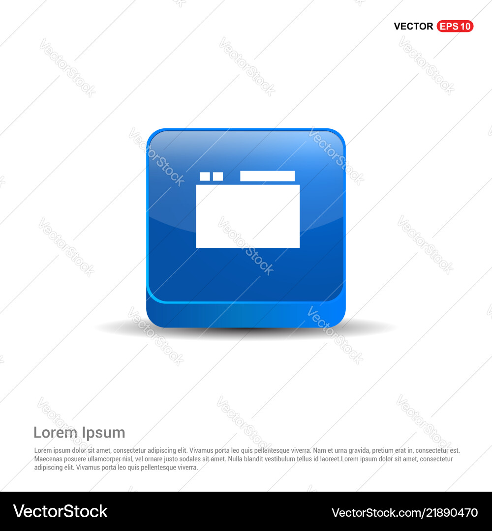 App window interface icon - 3d blue button Vector Image
