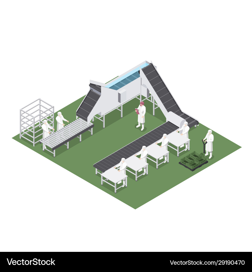 Automated production line with machinery Automated production line with machinery vector image