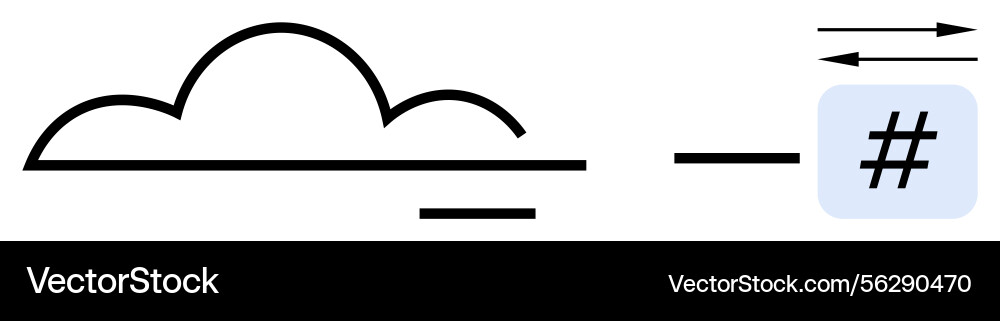 Cloud computing concept with metadata tag symbol Cloud computing concept with metadata tag symbol vector image