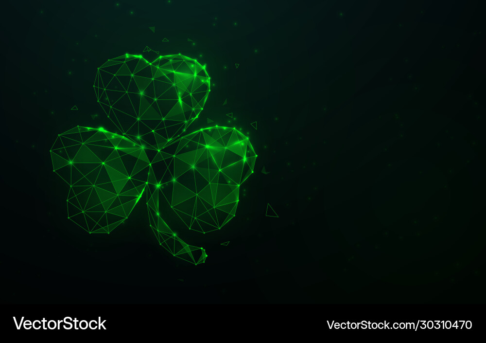 Clover leaf plant form lines and particle design Clover leaf plant form lines and particle design vector image