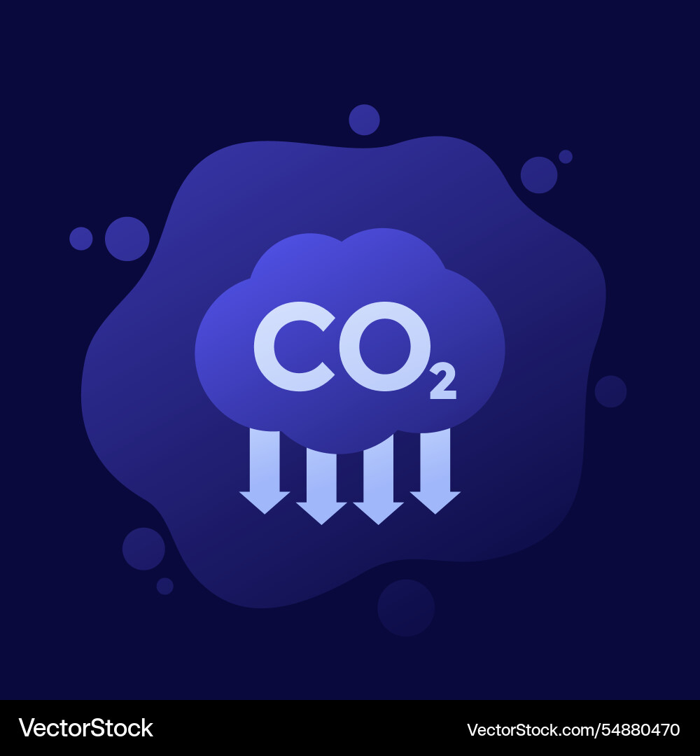 Co2 gas carbon dioxide emissions reduction icon Vector Image