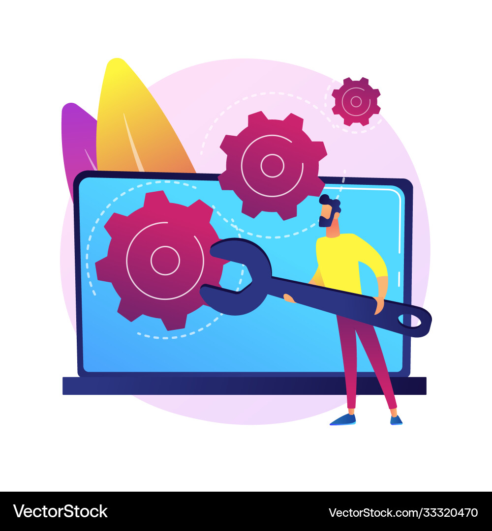 Computer troubleshooting abstract concept Computer troubleshooting abstract concept Vector Image