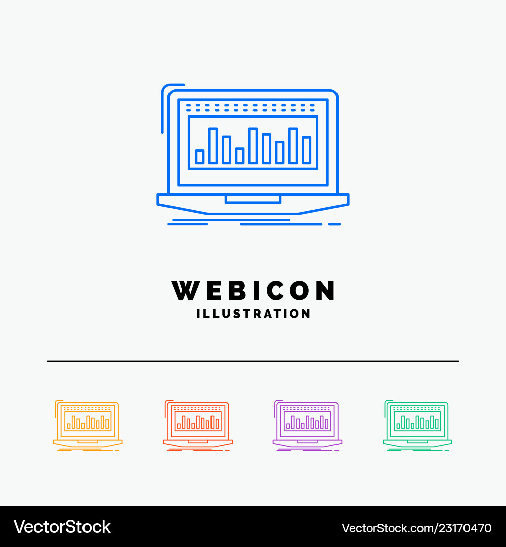 Data financial index monitoring stock 5 color Data financial index monitoring stock 5 color vector image