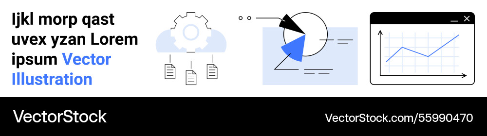 Data visualization with charts cloud computing Data visualization with charts cloud computing vector image