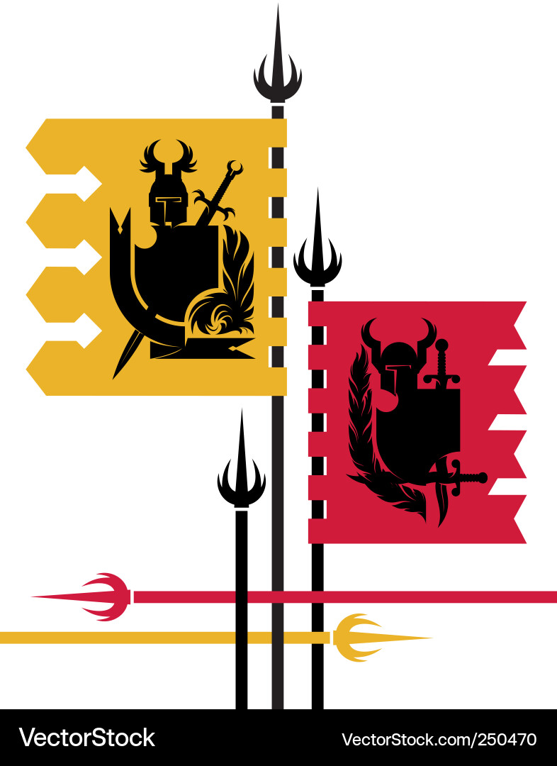 Heraldic Banners with Spears Vector Image