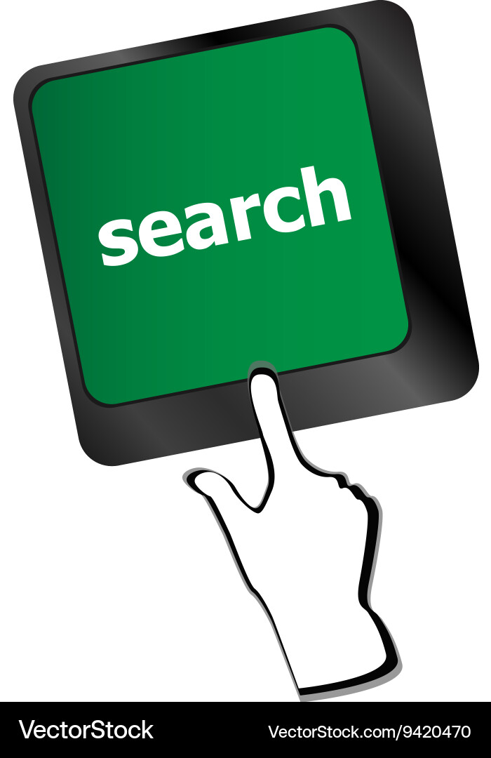 Internet search engine key showing information vector image