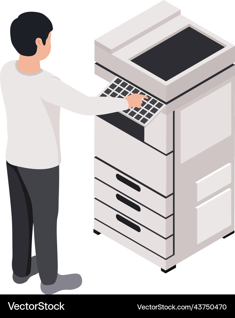 Isometric printing house Isometric printing house vector image