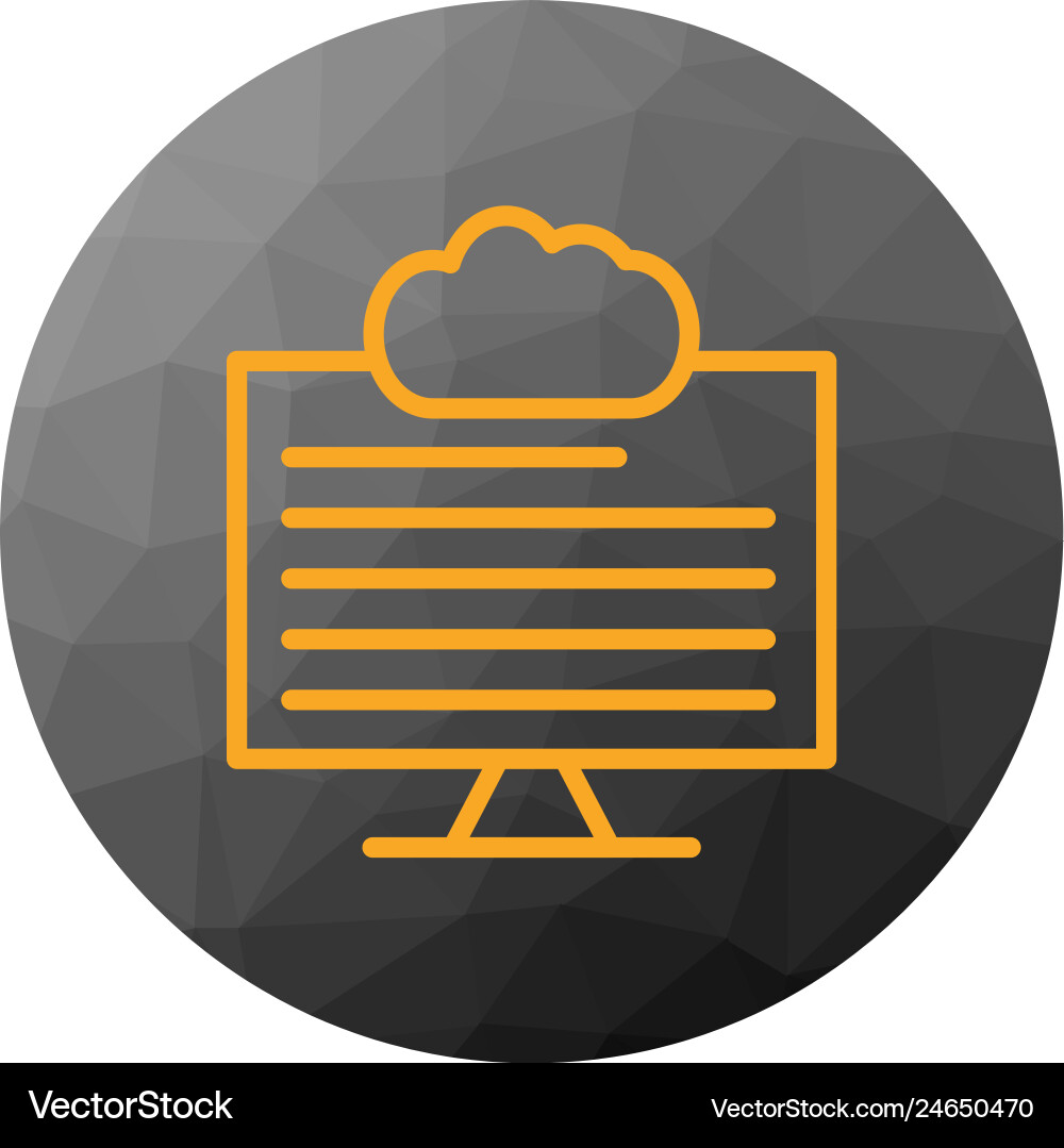 Laptop with cloud on display icon Vector Image