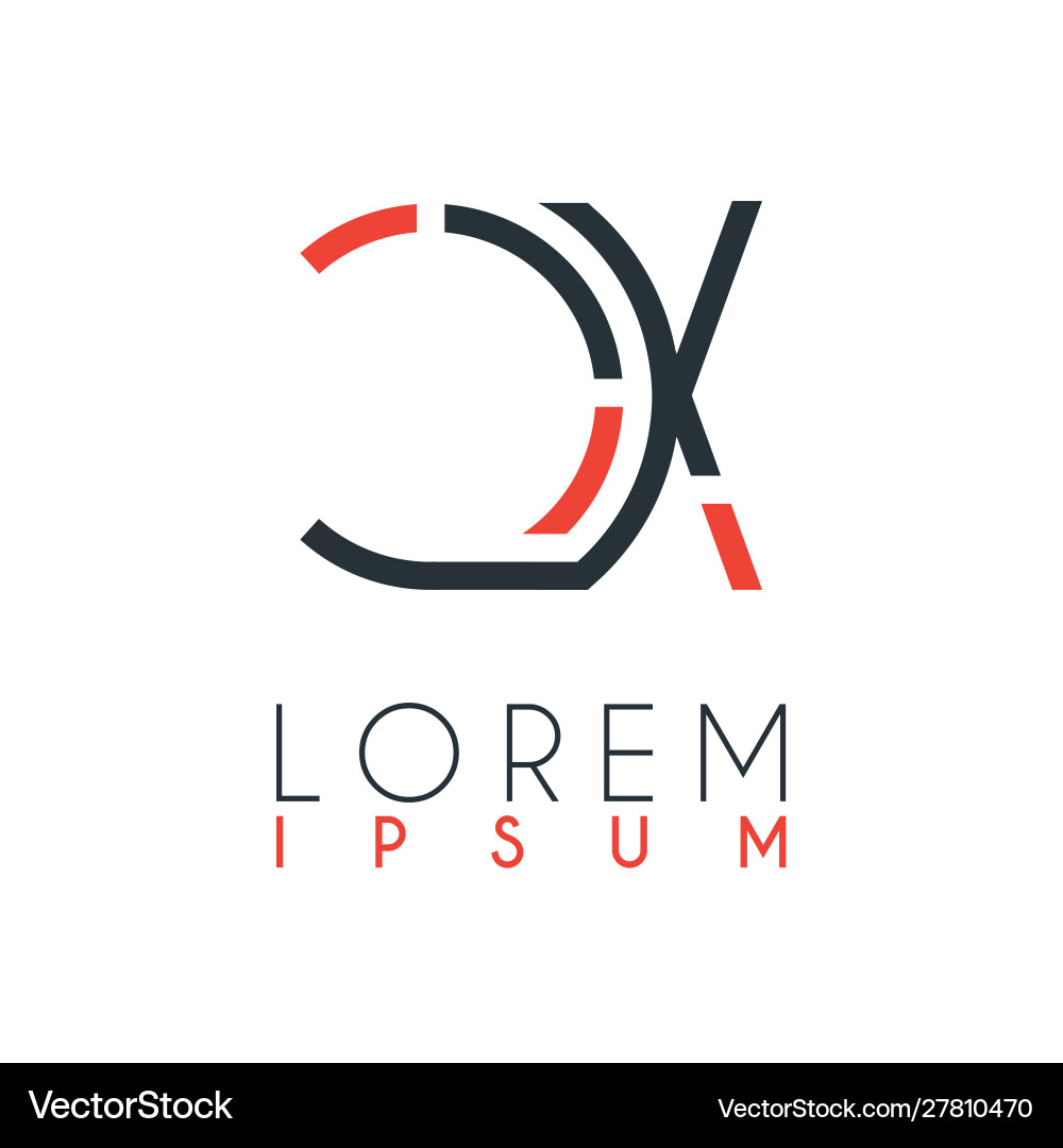Logo between letter c and x or cx Logo between letter c and x or cx vector image